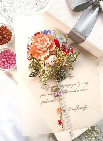 結婚頭飾/裙褂頭飾/中式頭飾/傳統款中式新娘頭飾/秀和服