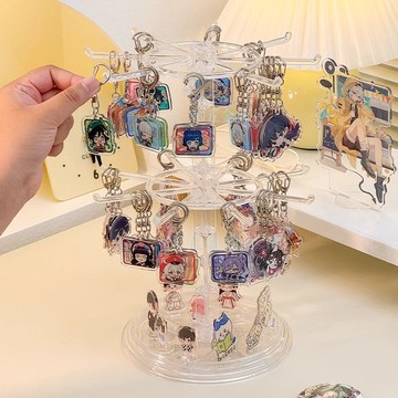 🔥購滿99出貨🔥鑰匙扣展示架 旋轉文玩手串飾品陳列架 手鍊首飾掛架 項鍊成品收納架