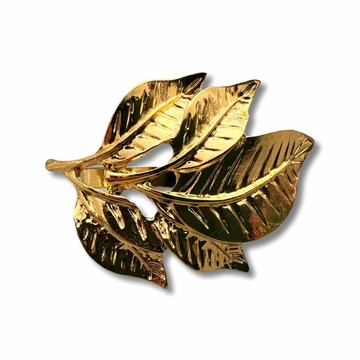 金色金屬葉形餐巾環