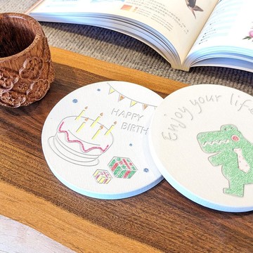 【客製化禮物】可愛動物系列-珪藻土吸水杯墊(DIY彩繪上色)