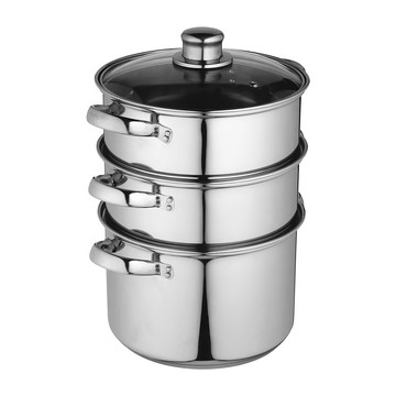 KitchenCraft 雙耳不鏽鋼三層蒸煮鍋 多層蒸籠 20cm 雙耳設計方便拿取 適合小家庭使用  1個
