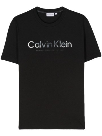 Calvin Klein - logo-print cotton T-shirt - men - Cotton - S - Black