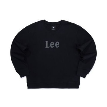 Lee 男女同款 LEE LOGO繡花長袖圓領厚TEE 黑色 LB611035K11