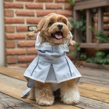 💖韓國🐾BAILEY💧【梨花娘總代理】💕貼心可透明帽沿輕薄防水安全反光設計寵物雨衣(3色)