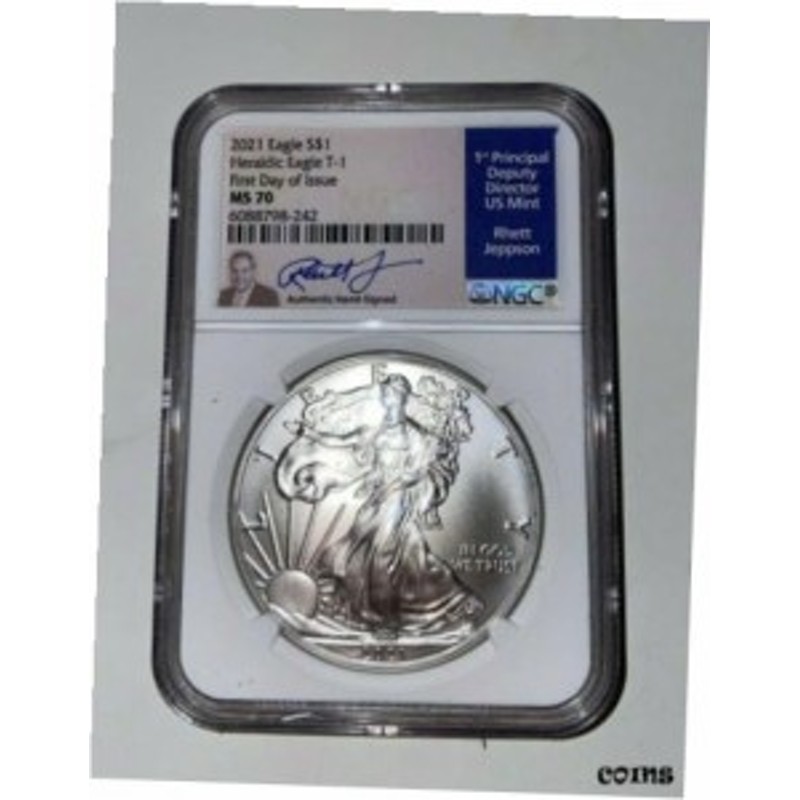 アンティークコイン コイン 金貨 銀貨 NGC Silver Eagle T-1 MS70