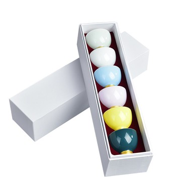 茶杯套裝陶瓷品茗杯個人杯斗笠單杯功夫茶具手繪小茶杯主人杯六色