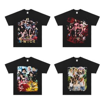 韓國女團ITZY  TWICE  (G)I-DLE  STAYC  IVE印花短袖T恤100%純棉