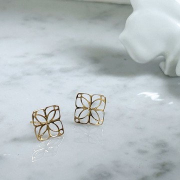 繡球花 K18 耳環 【FP127】