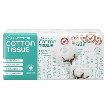 Purcotton 全棉時代 100%純棉乾濕兩用巾 旅行包 21 x 21cm 8張  6包  1袋