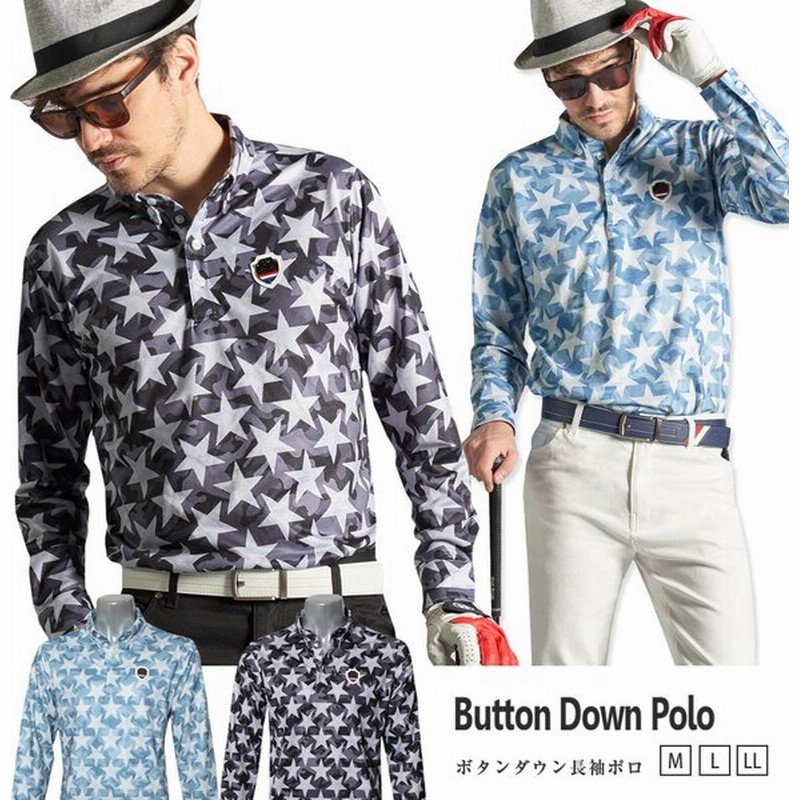 ゴルフウェア メンズ ポロシャツ 長袖 ポロ シャツ 秋 冬 春 ゴルフ おしゃれ ゴルフポロ ブルークラッシュ トップス 通販 Lineポイント最大get Lineショッピング