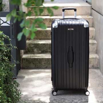 Miles  32吋大容量PC耐撞運動行李箱/胖胖箱(拉鍊款/TSA海關鎖)-黑色(霧面款)