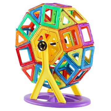 葉子小舖 百變磁力片 84p Set 大號  收納盒+摩天輪支架+車輪  可水洗  1組