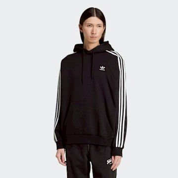 ADIDAS ORIGINALS 愛迪達 阿迪達斯 三葉草 日常穿搭 寬鬆 帽T 男連帽上衣-黑色 BAGGY HOODIE-JC6251