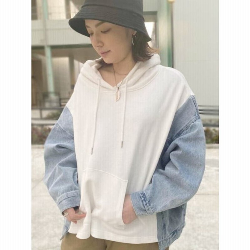 Clover Leaf クローバーリーフ 袖デニム切替 裏毛パーカー レディース 通販 Lineポイント最大0 5 Get Lineショッピング