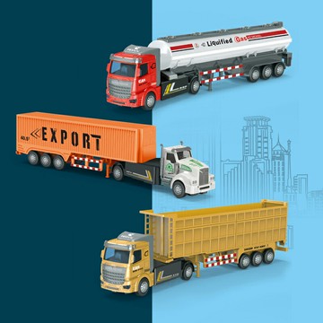 仿真回力合金車頭大型運輸車油罐車工程卡車貨車模型兒童玩具禮物