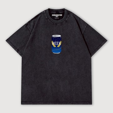 日本SUNTORY三得利金麥啤酒 男女款舊水洗純棉落肩短T