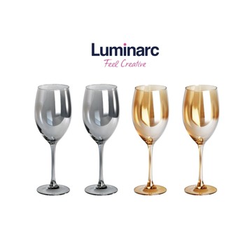 【Luminarc】法國樂美雅 晨露炫彩高腳杯禮盒4入組 450mL 紅酒杯 炫彩酒杯 高級禮盒