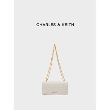 (免運)CHARLES&KEITH秋冬女包CK6-10680924菱格鏈條錢包單肩斜挎包女包