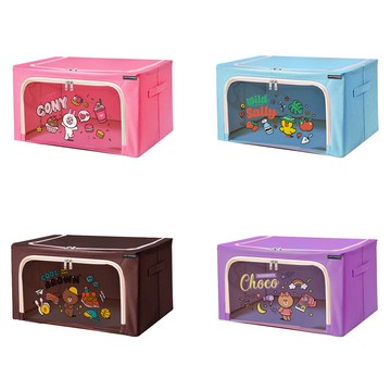 LINE FRIENDS 牛津布收納箱100L 收納盒 收納櫃 置物箱【5ip8】熊大/兔兔/莎莉/熊美LN0011