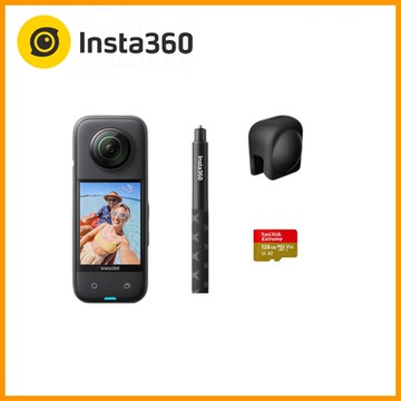 Insta360 X3 +隱形自拍桿+鏡頭保護套+128G【超人氣套組】(公司貨)