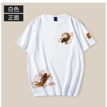 夏季新品男t恤中國風針織棉刺繡男裝短袖T恤衫圓領時尚國潮上衣鑫弘-衣錦男裝