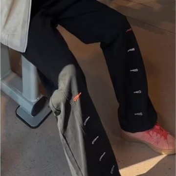 港風新款百搭休閒牛仔褲男秋冬季潮流高街痞帥長褲男