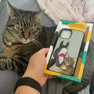 個性化手工寵物自畫像手機殼 客製化手繪iPhone手機殼毛孩子肖像