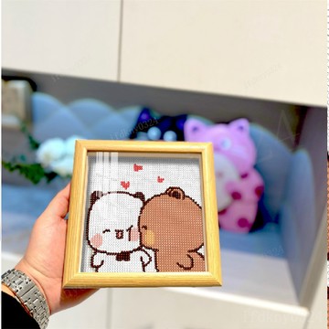台灣出貨 布布一二磚石畫 一二布布鑽石畫 情侶diy擺件 磚石畫擺件 案頭擺件 情侶禮物鑽石貼畫紀念日禮物爆款可愛擺件
