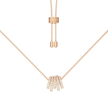 CROISETTE鑲多環玫瑰金墜鍊