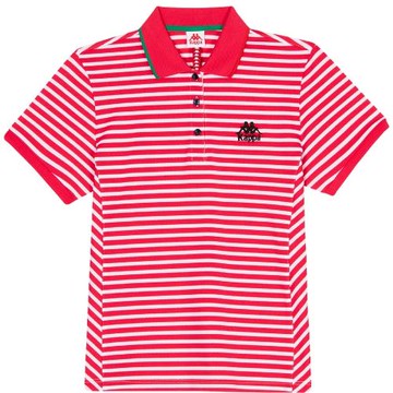 KAPPA義大利女吸濕排汗速乾女生短袖POLO 胭脂紅 371D5SWX8P