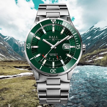 BALL 波爾 B2_Roadmaster 天文台認證 彩虹氣燈300米機械錶-綠 DP3006A-S3CJ-GRR