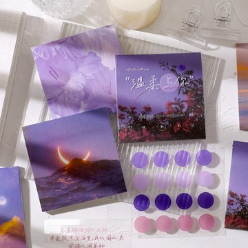 ins風唯美風景便利貼 網紅鹽系高顏值留言貼手賬裝飾素材便簽本子