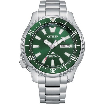 CITIZEN 星辰錶 Promaster鋼鐵河豚EX Plus 亞洲限量潛水機械錶(NY0131-81X)-44mm-綠面鋼帶【刷卡回饋 分期0利率】【APP下單點數13倍送】