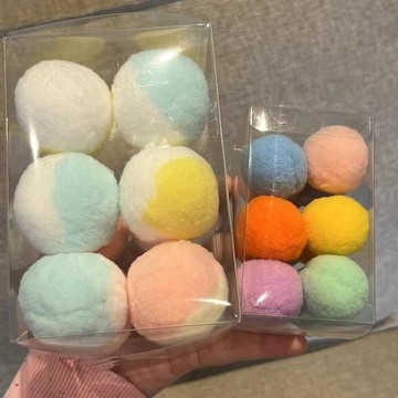 彩虹絨毛球貓玩具 七彩靜音球 貓咪磨牙潔齒球 互動逗貓寵物用品