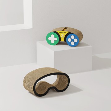 大玩家貓抓板 三倍快樂 內置鈴鐺 遊戲機造型 2個組合