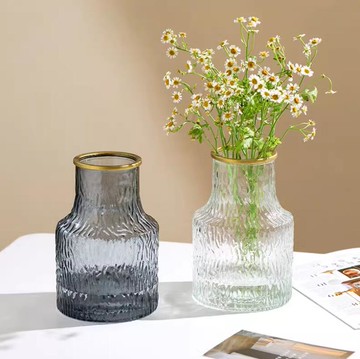 冰川玻璃花瓶高顏值ins風大口花瓶客廳臥室桌面水養插花擺件裝飾【繁星小鎮】