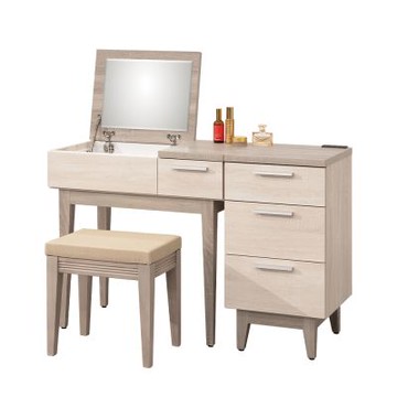 唯熙傢俱-海瑟薇雙色3.8尺化妝台
