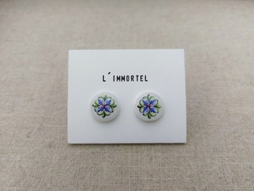地仙 L'IMMORTEL 花紋 耳針式耳環