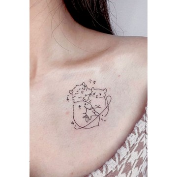 「哈姆星球」紋身貼紙 微刺青 輕紋身  可愛 哈姆太郎 原創 cos 小心機 防水持久 紋身貼 超美 寵物 黃金鼠