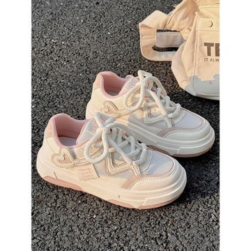 專柜小白鞋女2025新款夏季配裙子網鞋女透氣薄款網面鞋子百搭厚