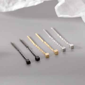 925純銀耳釘女年新款潮耳線簡約氣質耳環冷淡風耳墜耳飾