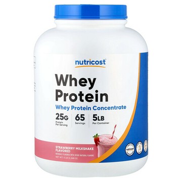 Nutricost, 濃縮乳清蛋白，草莓奶昔味，5 磅（2268 克）