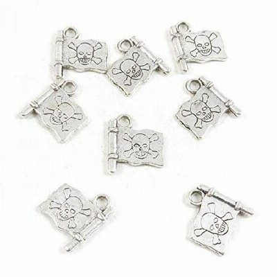 1420 Pieces Antique Silver Tone Jewelry Making Charms Crafting Beading Craft X2FP9 Pirate Skull Flag［並行輸入品］