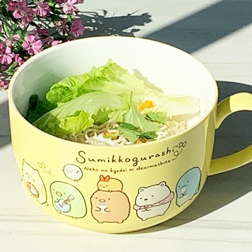 角落小伙伴高顏值可愛卡通日式陶瓷泡面碗宿舍學生帶蓋帶手柄