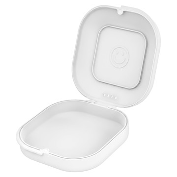 馬卡龍色磁吸透氣攜帶盒 (無鏡象牙白) 矯正牙套/透明牙套/活動假牙適用  1入  象牙「白」