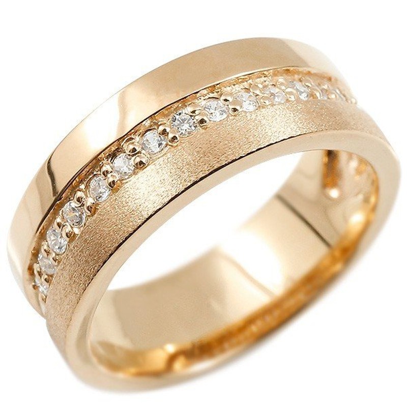 婚約指輪 リング ピンクゴールドk10 ダイヤモンド エンゲージリング ダイヤ 指輪 幅広 つや消し ピンキーリング 10金 宝石 レディース 送料無料 通販 Lineポイント最大0 5 Get Lineショッピング