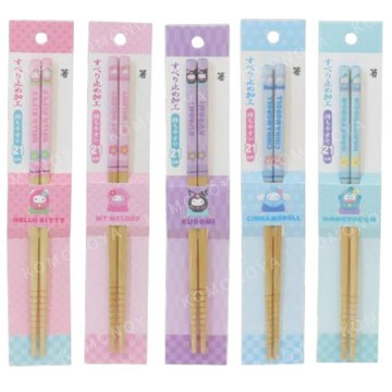 小禮堂 Sanrio 三麗鷗 天然竹筷 21cm (達摩款) Kitty 漢頓 大耳狗 美樂蒂