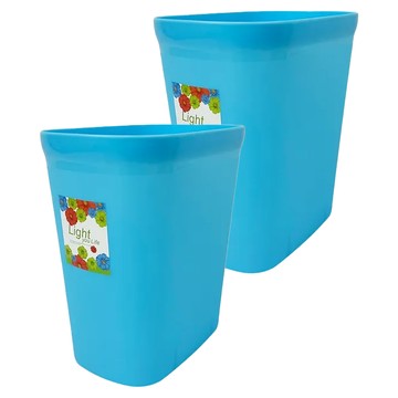 KEYWAY 聯府 好運花長型大垃圾桶/紙林 13.5L 2個  29.3 x 19.8 x 32.2cm  藍色