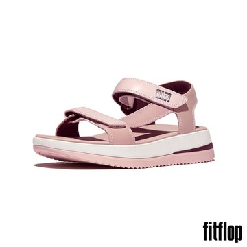 【FitFlop】SURFF 調整式撞色縫線皮革後帶涼鞋-女(藕粉色/柔粉色)