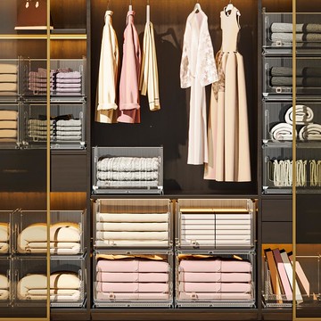 新品上市 家用衣服收納盒抽屜式大容量衣柜收納透明折疊柜子加厚塑料整理箱 幸福驛站